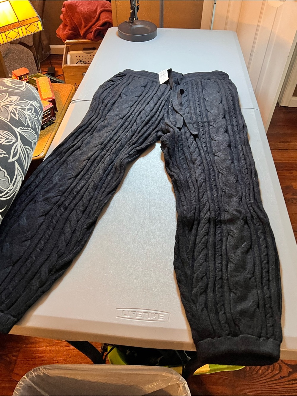 torrid Deep Black Cable Lounge Jogger